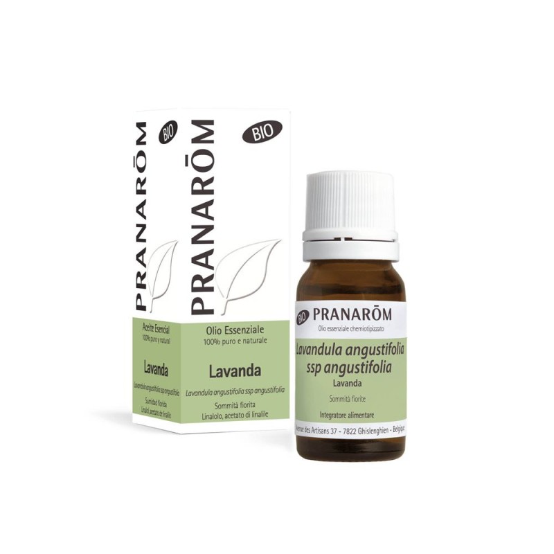 Dettaglio del packaging di Pranarom Lavanda Angustifolia Olio Essenziale Biologico 10ml Dettaglio del packaging di Pranarom Lavanda Angustifolia Olio Essenziale Biologico 10ml