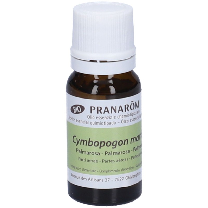 Confezione commerciale diPranarom Palmarosa Olio Essenziale Biologico 10ml Confezione commerciale diPranarom Palmarosa Olio Essenziale Biologico 10ml