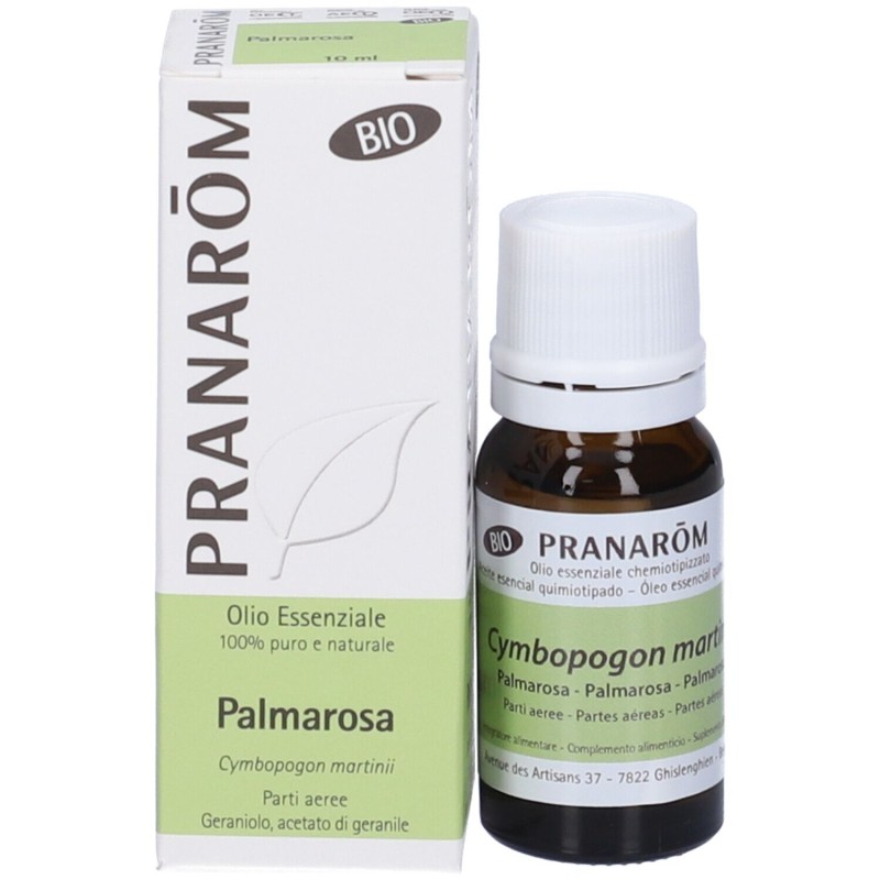 Foto illustrativa del packaging di Pranarom Palmarosa Olio Essenziale Biologico 10ml Foto illustrativa del packaging di Pranarom Palmarosa Olio Essenziale Biologico 10ml