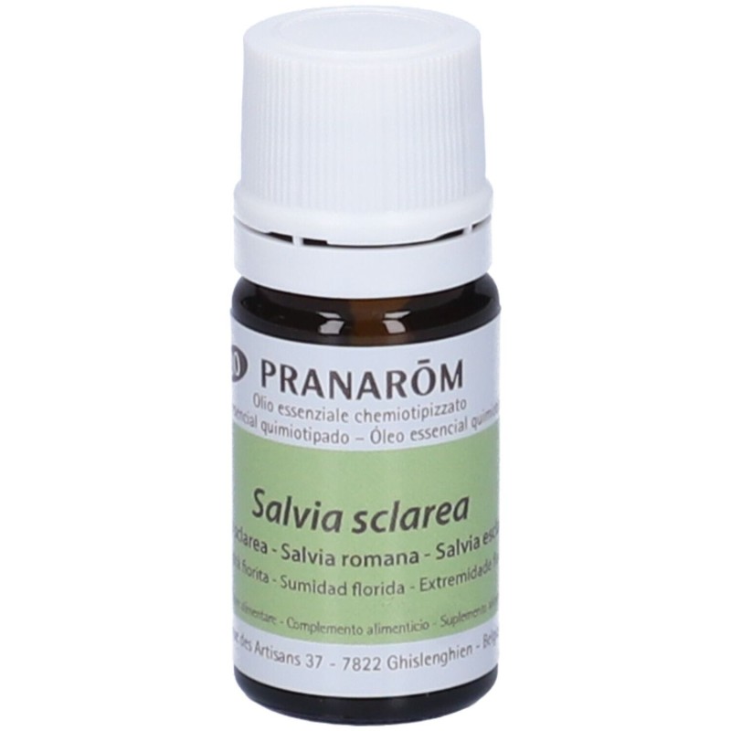 Scatola originale del prodotto Pranarom Salvia Sclarea Olio Essenziale Biologico 5ml Scatola originale del prodotto Pranarom Salvia Sclarea Olio Essenziale Biologico 5ml