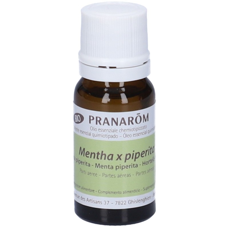 Presentazione grafica di Pranarom Menta Piperita Olio Essenziale Biologico 10ml Presentazione grafica di Pranarom Menta Piperita Olio Essenziale Biologico 10ml