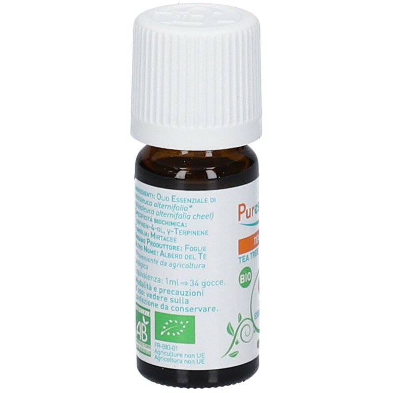 Foto ravvicinata di Puressential Tea Tree Bio Olio Essenziale Integratore per Le Vie Respiratorie 10ml