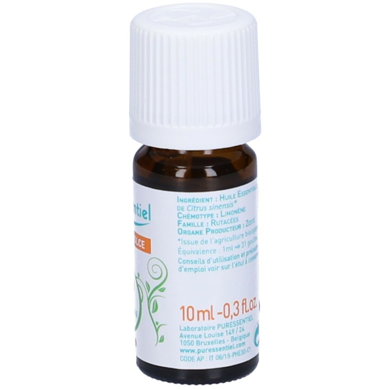 Foto illustrativa del packaging di Puressentiel Arancio Dolce Bio Olio Essenziale Integratore per Gas Intestinali 10ml Foto illustrativa del packaging di Puressentiel Arancio Dolce Bio Olio Essenziale Integratore per Gas Intestinali 10ml