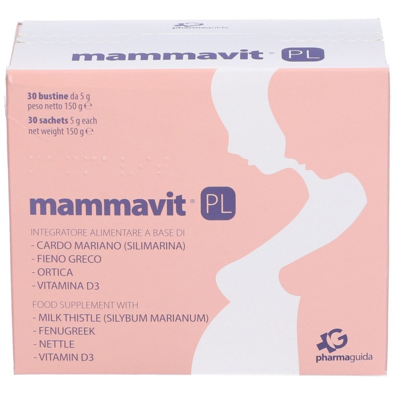 Confezione commerciale diPharmaguida Mammavit PL Integratore per Sviluppo del Feto 30 Bustine Confezione commerciale diPharmaguida Mammavit PL Integratore per Sviluppo del Feto 30 Bustine