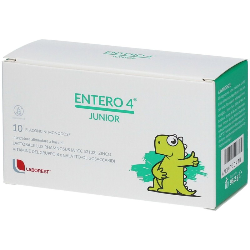 Foto ravvicinata di Entero 4 Junior Integratore con Fermenti Lattici per Bambini 10 Flaconcini