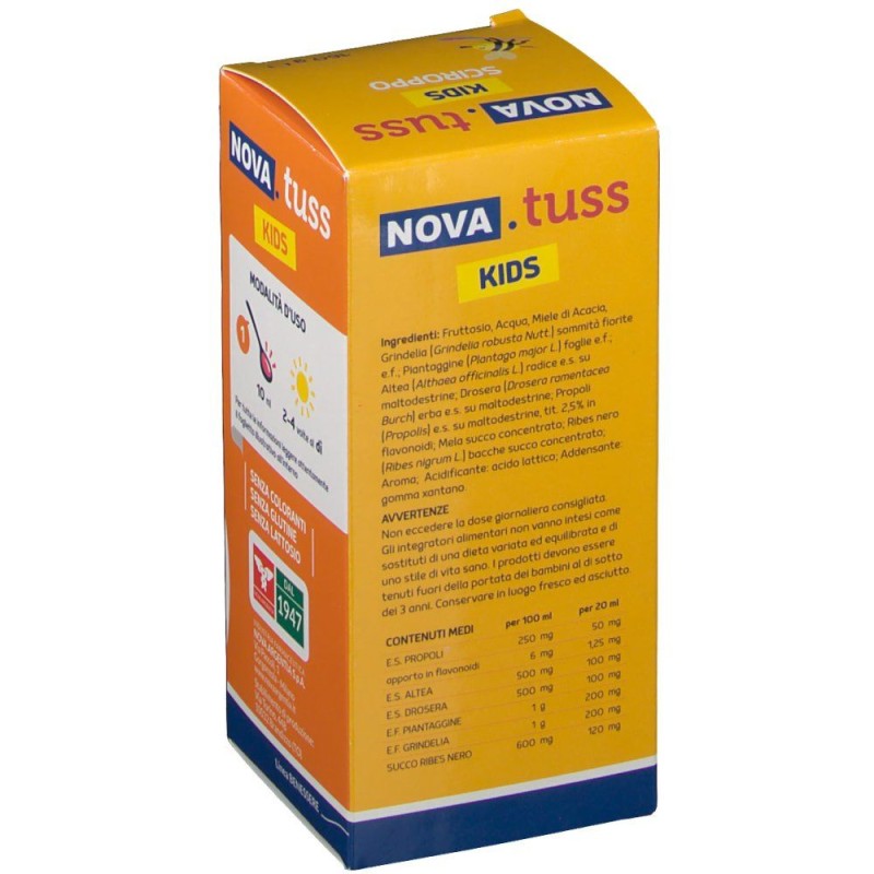 Immagine reale di Nova Tuss Kids Sciroppo per Benessere Gola 160 g (125 ml) Immagine reale di Nova Tuss Kids Sciroppo per Benessere Gola 160 g (125 ml)