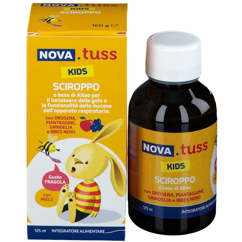 Foto esplicativa di Nova Tuss Kids Sciroppo per Benessere Gola 160 g (125 ml) Foto esplicativa di Nova Tuss Kids Sciroppo per Benessere Gola 160 g (125 ml)
