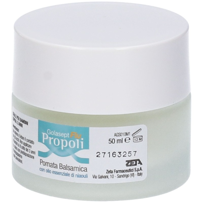 Confezione commerciale diZeta Farmaceutici Golasept Propoli Pomata Balsamica 50ml Confezione commerciale diZeta Farmaceutici Golasept Propoli Pomata Balsamica 50ml