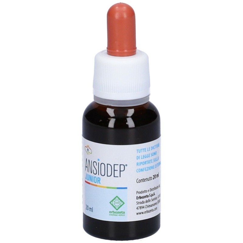 Scatola integra del prodotto Ansiodep Junior per Rilassamento e Sonno 20ml Scatola integra del prodotto Ansiodep Junior per Rilassamento e Sonno 20ml