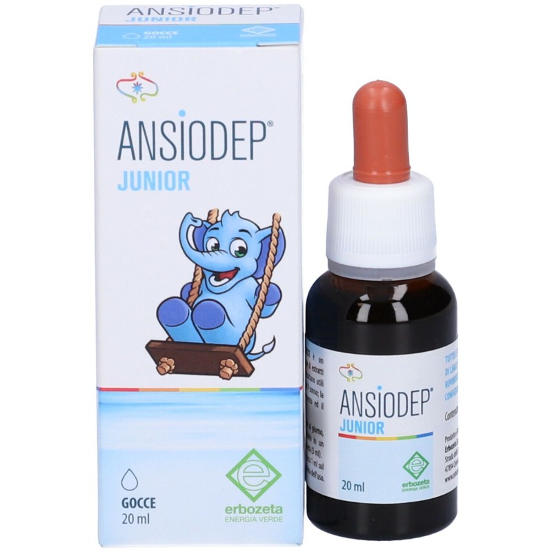 Packaging del prodotto Ansiodep Junior per Rilassamento e Sonno 20ml Packaging del prodotto Ansiodep Junior per Rilassamento e Sonno 20ml
