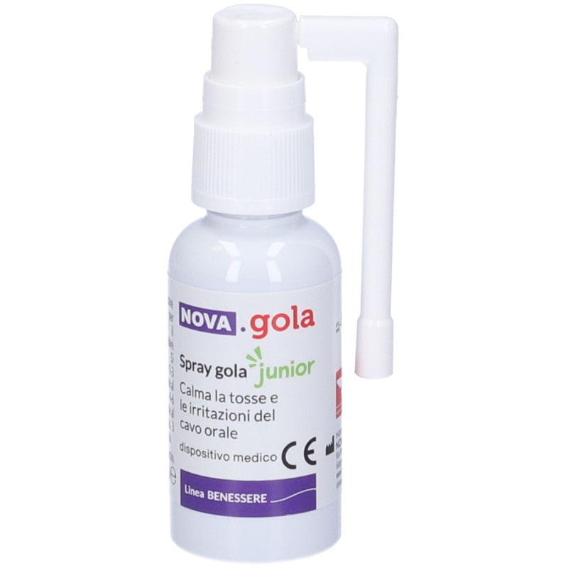 Confezione commerciale diNova Gola Spray Junior per Tosse Secca 30 Ml