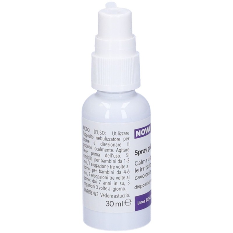 Foto illustrativa del packaging di Nova Gola Spray Junior per Tosse Secca 30 Ml