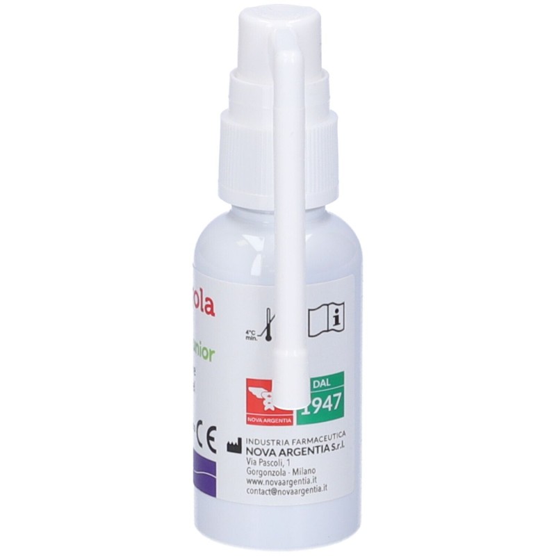Dettaglio del packaging di Nova Gola Spray Junior per Tosse Secca 30 Ml