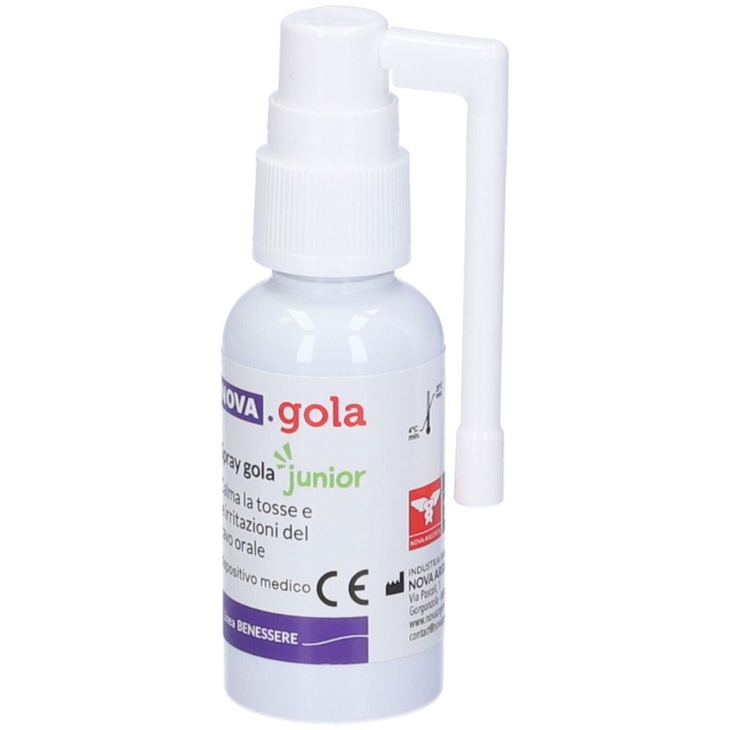 Primo piano di Nova Gola Spray Junior per Tosse Secca 30 Ml