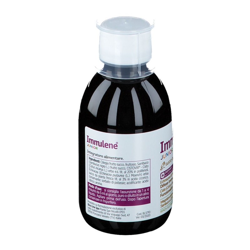 Dettaglio del packaging di Immulene Junior Sciroppo Bambini per Difese Immunitarie 200ml Dettaglio del packaging di Immulene Junior Sciroppo Bambini per Difese Immunitarie 200ml