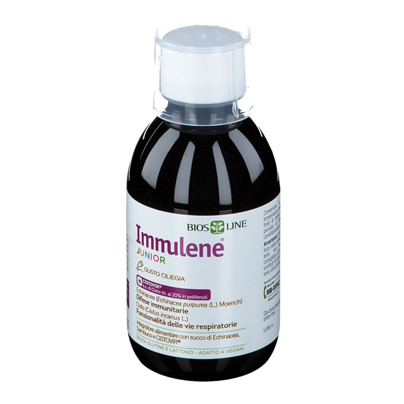 Vista del prodotto Immulene Junior Sciroppo Bambini per Difese Immunitarie 200ml Vista del prodotto Immulene Junior Sciroppo Bambini per Difese Immunitarie 200ml