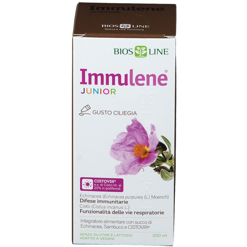 Confezione sigillata di Immulene Junior Sciroppo Bambini per Difese Immunitarie 200ml Confezione sigillata di Immulene Junior Sciroppo Bambini per Difese Immunitarie 200ml