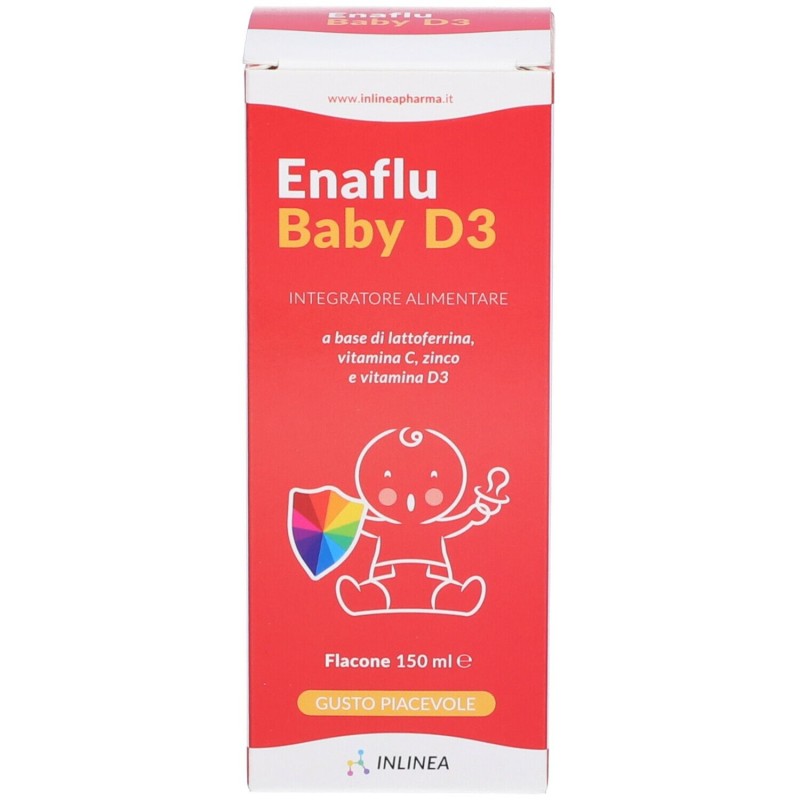 Foto esplicativa di Enaflu Baby D3 Integratore Ricostituente per Bambini 150ml Foto esplicativa di Enaflu Baby D3 Integratore Ricostituente per Bambini 150ml