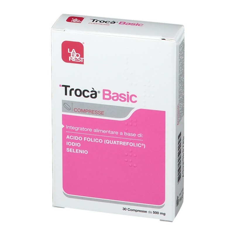 Pack ufficiale del prodotto Trocà Basic Integratore con Acido Folico 30 Compresse Pack ufficiale del prodotto Trocà Basic Integratore con Acido Folico 30 Compresse