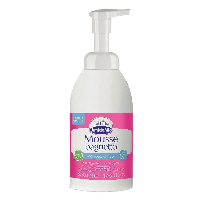 Confezione sigillata di Euphidra AmidoMio Mousse Bagnetto Detergente Corpo e Capelli per Bambini 500ml Confezione sigillata di Euphidra AmidoMio Mousse Bagnetto Detergente Corpo e Capelli per Bambini 500ml