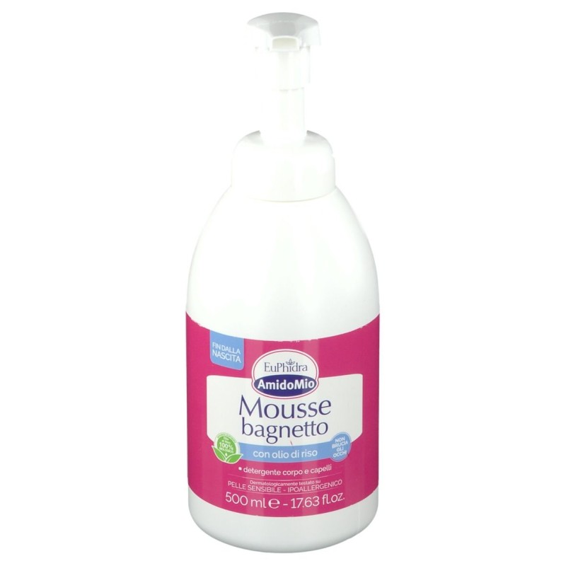 Pack ufficiale del prodotto Euphidra AmidoMio Mousse Bagnetto Detergente Corpo e Capelli per Bambini 500ml Pack ufficiale del prodotto Euphidra AmidoMio Mousse Bagnetto Detergente Corpo e Capelli per Bambini 500ml