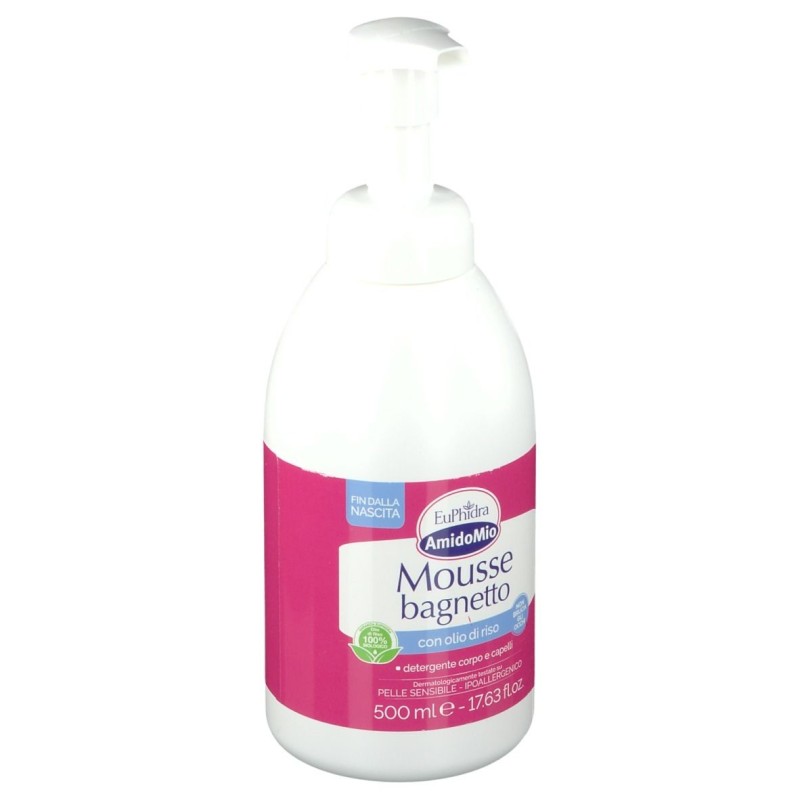 Packaging del prodotto Euphidra AmidoMio Mousse Bagnetto Detergente Corpo e Capelli per Bambini 500ml Packaging del prodotto Euphidra AmidoMio Mousse Bagnetto Detergente Corpo e Capelli per Bambini 500ml