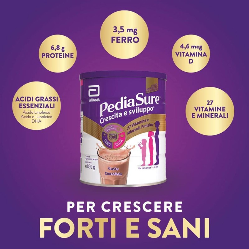 Foto ravvicinata di Pediasure Crescita&sviluppo Cioccolato per Crescita 850 g Foto ravvicinata di Pediasure Crescita&sviluppo Cioccolato per Crescita 850 g
