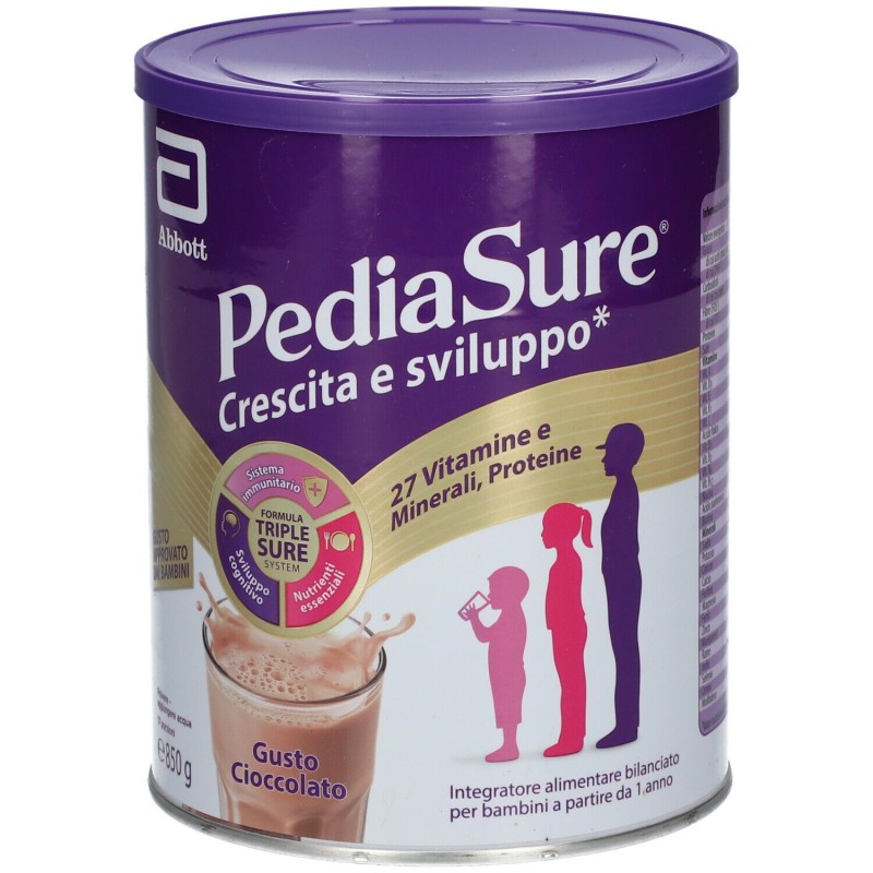 Confezione commerciale diPediasure Crescita&sviluppo Cioccolato per Crescita 850 g Confezione commerciale diPediasure Crescita&sviluppo Cioccolato per Crescita 850 g