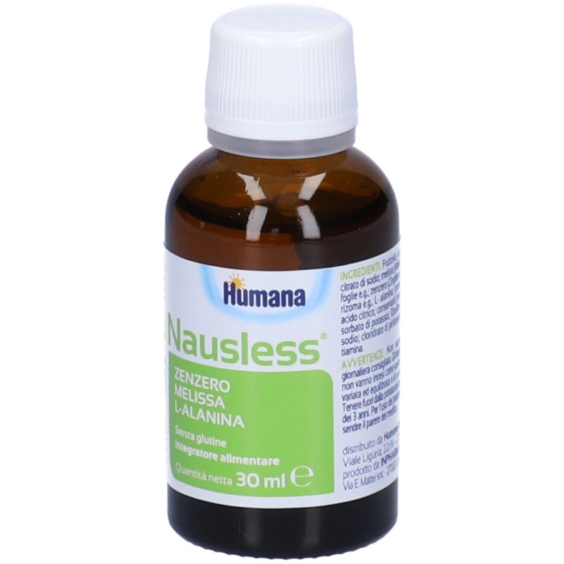 Pack ufficiale del prodotto Humana Nausless Integratore per Nausea 30ml Pack ufficiale del prodotto Humana Nausless Integratore per Nausea 30ml