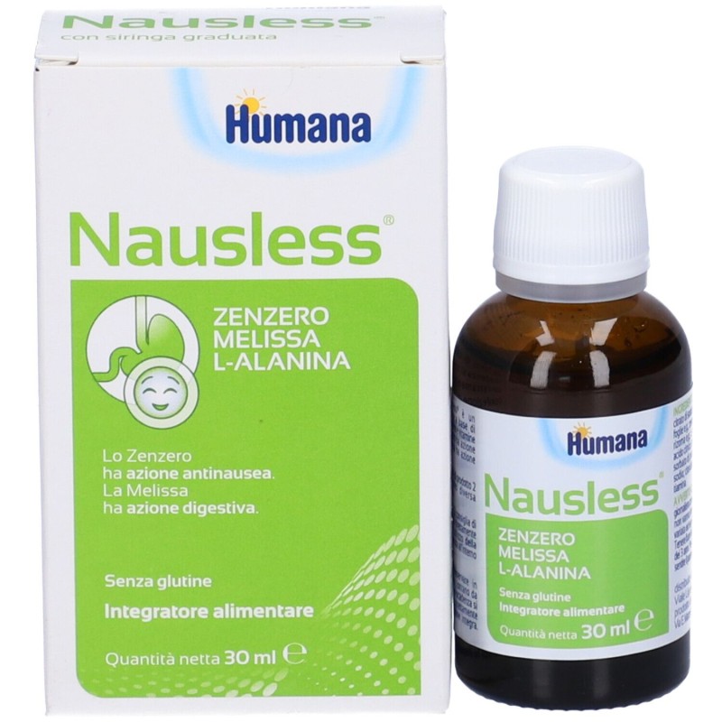 Scatola integra del prodotto Humana Nausless Integratore per Nausea 30ml Scatola integra del prodotto Humana Nausless Integratore per Nausea 30ml