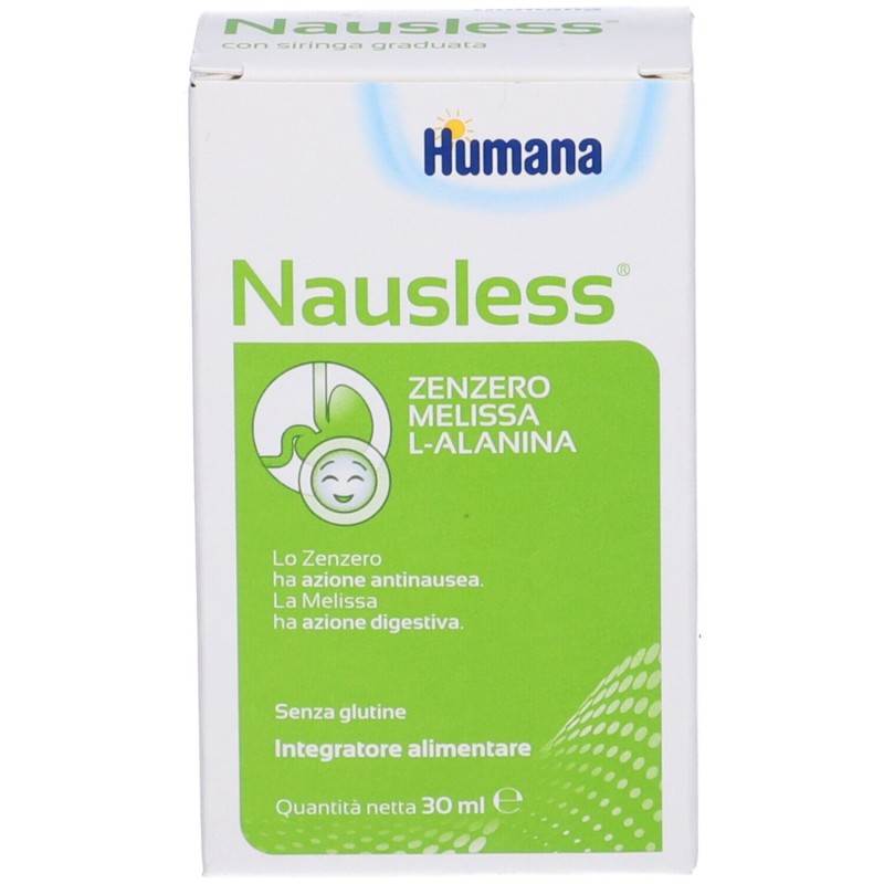 Foto esplicativa di Humana Nausless Integratore per Nausea 30ml Foto esplicativa di Humana Nausless Integratore per Nausea 30ml