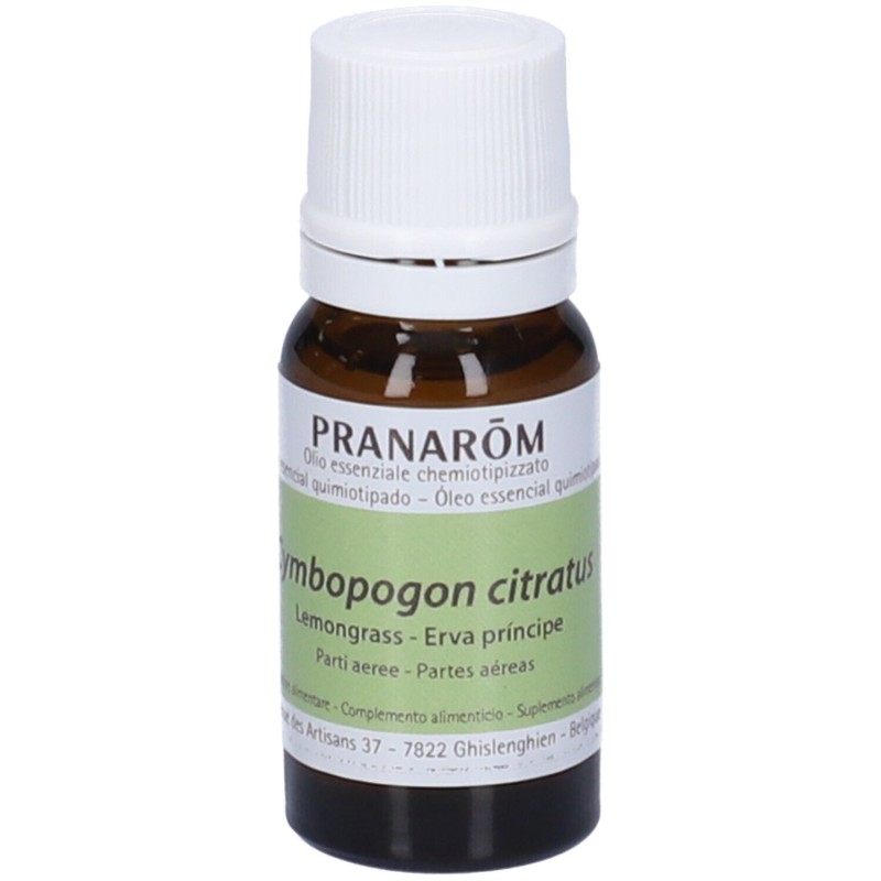 Dettaglio del packaging di Pranarom Lemongrass Olio Essenziale 10ml Dettaglio del packaging di Pranarom Lemongrass Olio Essenziale 10ml