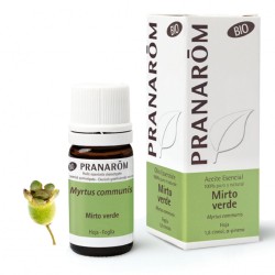 Dettaglio del packaging di Pranarom Mirto Verde Olio Essenziale Biologico 5ml