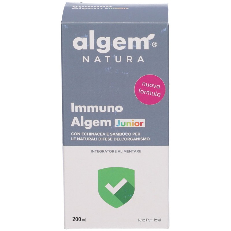 Pack ufficiale del prodotto Immuno Algem Junior per Difese Immunitarie 200ml Pack ufficiale del prodotto Immuno Algem Junior per Difese Immunitarie 200ml