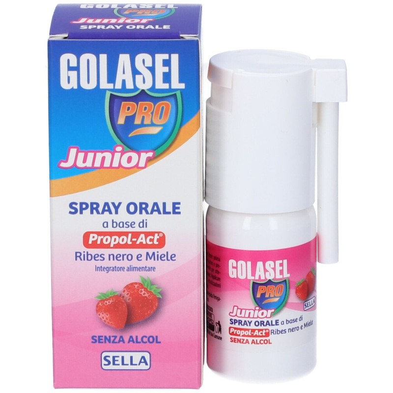 Scatola integra del prodotto Golasel Pro Spray Junior Integratore per la Gola 20ml Scatola integra del prodotto Golasel Pro Spray Junior Integratore per la Gola 20ml