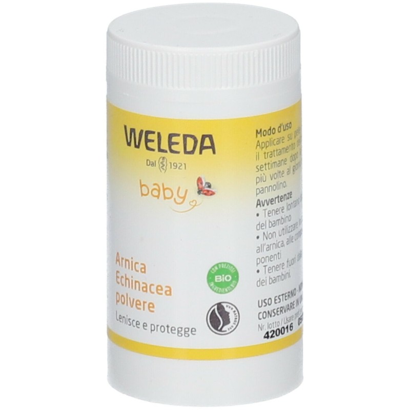 Confezione commerciale diWeleda Arnica Echinacea Polvere Cutanea 20g