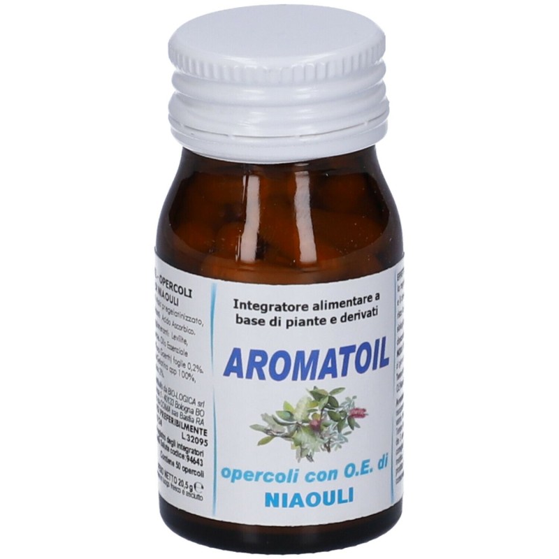 Packaging del prodotto Aromatoil Niaouli Integratore Drenante 50 Opercoli Packaging del prodotto Aromatoil Niaouli Integratore Drenante 50 Opercoli