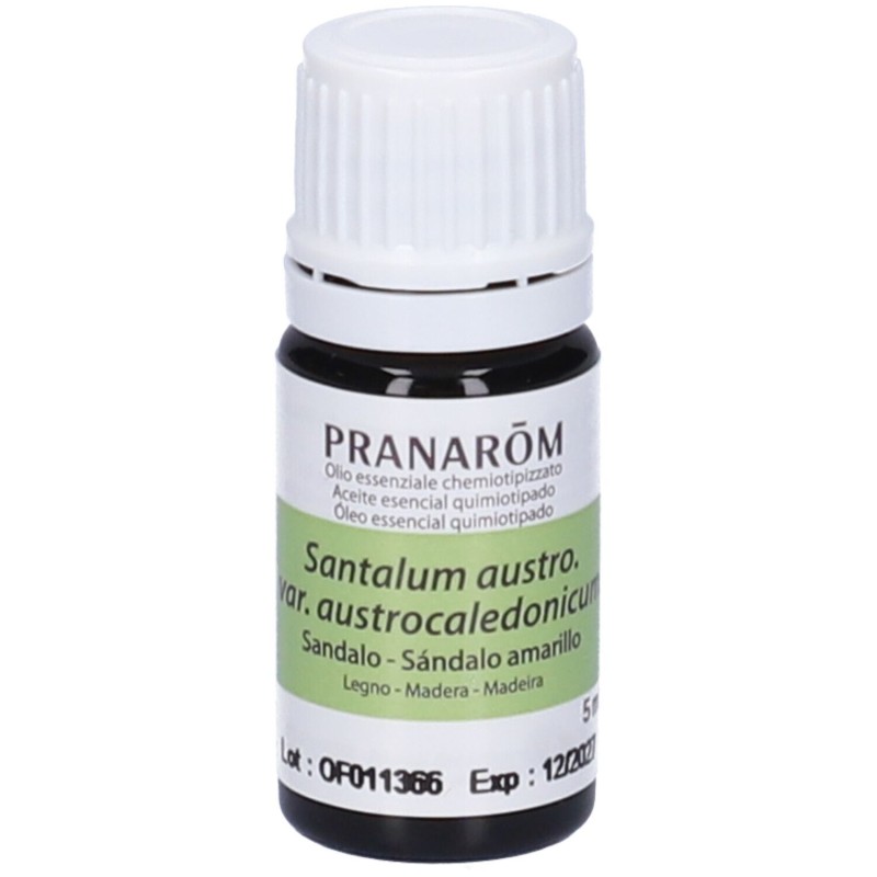 Primo piano di Pranarom Sandalo Legno Olio Essenziale 5ml Primo piano di Pranarom Sandalo Legno Olio Essenziale 5ml