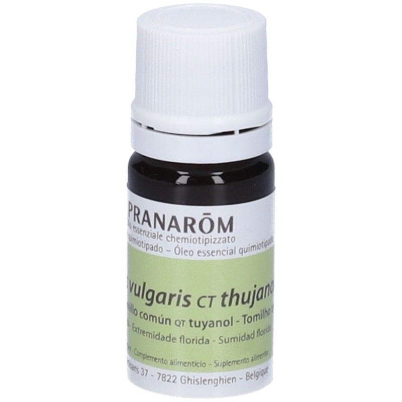 Confezione commerciale diPranarom Timo Chemiotipizzato Tujanolo Olio Essenziale 5ml Confezione commerciale diPranarom Timo Chemiotipizzato Tujanolo Olio Essenziale 5ml