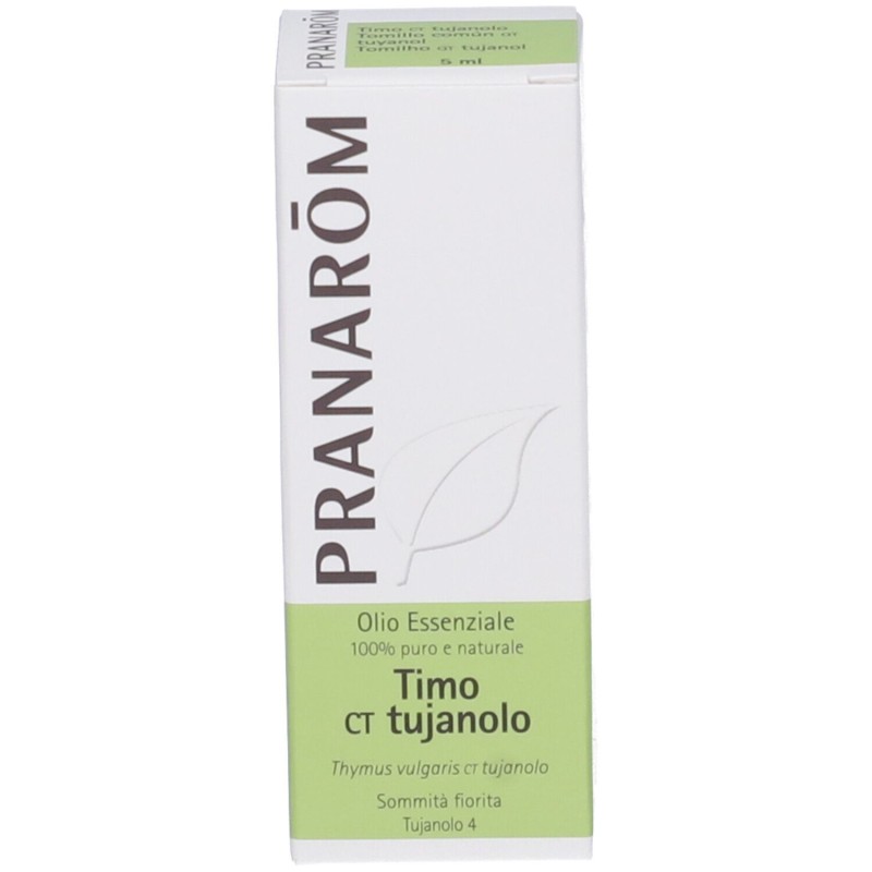 Dettaglio del packaging di Pranarom Timo Chemiotipizzato Tujanolo Olio Essenziale 5ml Dettaglio del packaging di Pranarom Timo Chemiotipizzato Tujanolo Olio Essenziale 5ml