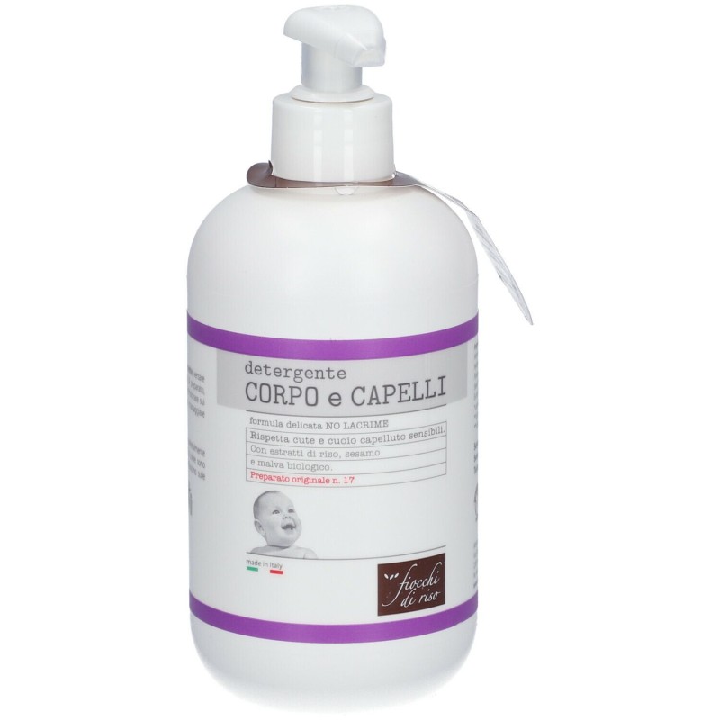 Confezione sigillata di Fiocchi di Riso Detergente Corpo e Capelli Delicato per Bambini 400ml