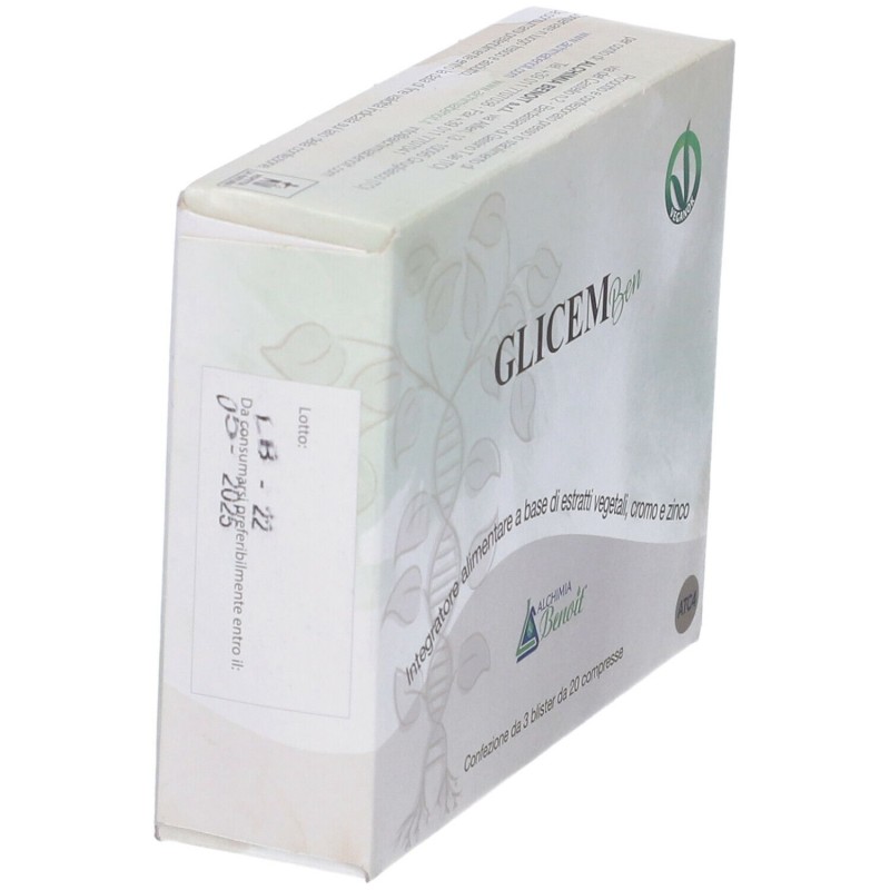 Pack ufficiale del prodotto Alchimia Benoit Glicem Ben Integratore per Metabolismo dei Lipidi 60 Compresse Pack ufficiale del prodotto Alchimia Benoit Glicem Ben Integratore per Metabolismo dei Lipidi 60 Compresse
