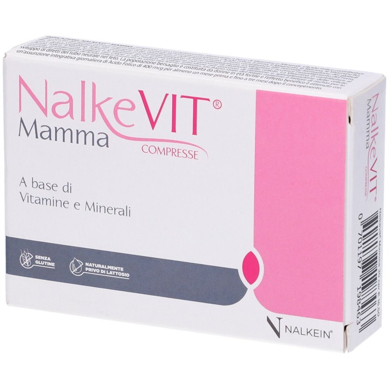 Foto illustrativa del packaging di Nalkevit Mamma Integratore per Gravidanza 30 Compresse Foto illustrativa del packaging di Nalkevit Mamma Integratore per Gravidanza 30 Compresse