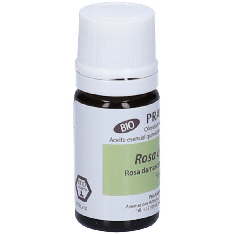 Primo piano di Pranarom Rosa Damascena Olio Essenziale Biologico 5ml Primo piano di Pranarom Rosa Damascena Olio Essenziale Biologico 5ml