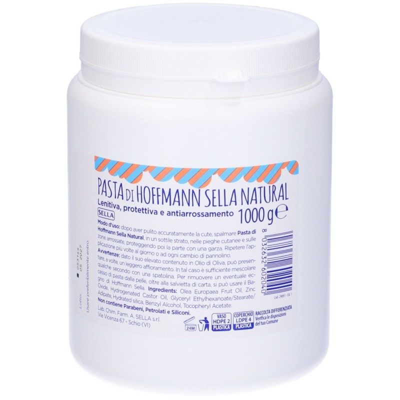 Packaging integro del prodotto Pasta Hoffmann Natural per Arrossamenti e Irritazioni 1Kg Packaging integro del prodotto Pasta Hoffmann Natural per Arrossamenti e Irritazioni 1Kg
