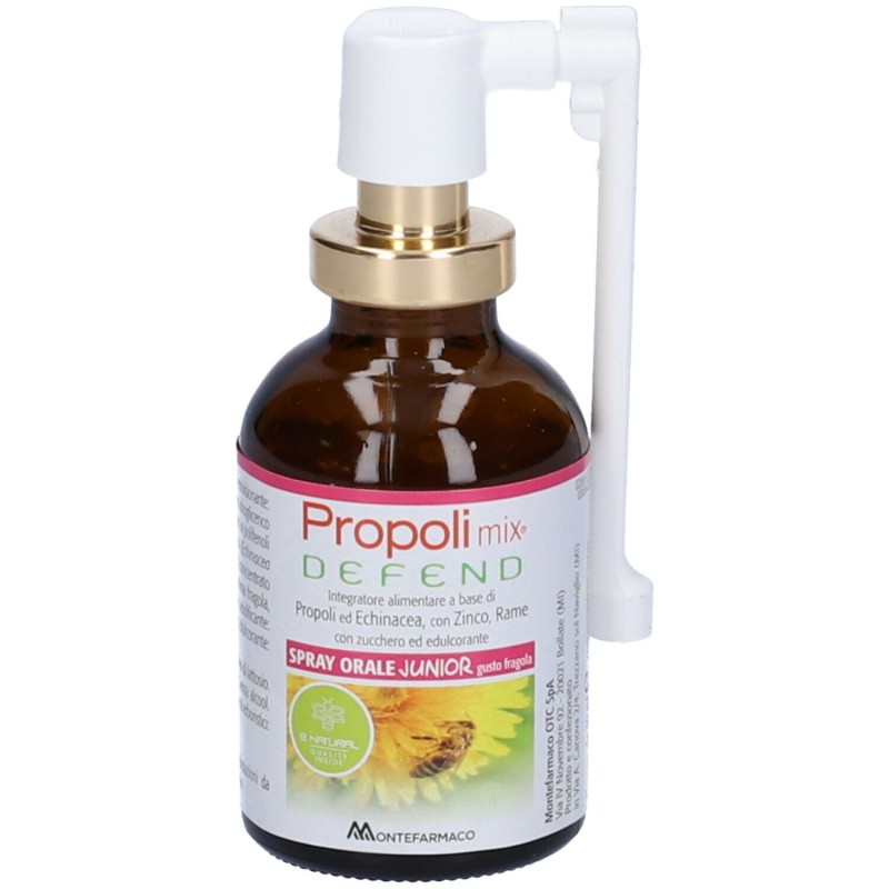 Scatola integra del prodotto Propoli Mix Defend Spray Orale Junior per Difese Immunitarie 30ml Scatola integra del prodotto Propoli Mix Defend Spray Orale Junior per Difese Immunitarie 30ml