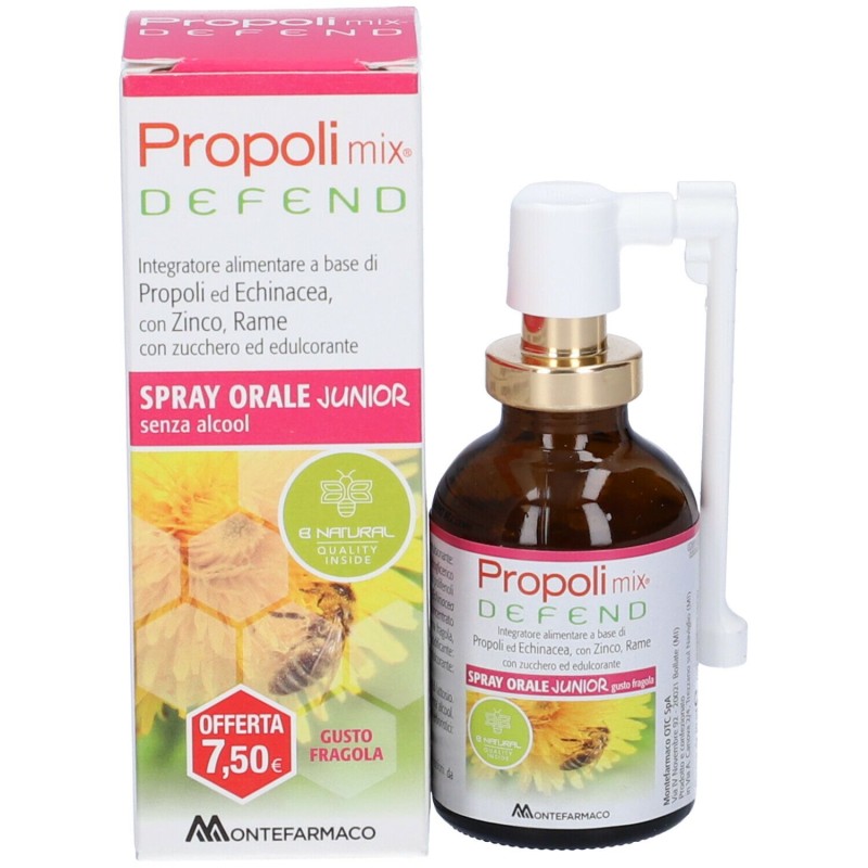 Foto ravvicinata di Propoli Mix Defend Spray Orale Junior per Difese Immunitarie 30ml Foto ravvicinata di Propoli Mix Defend Spray Orale Junior per Difese Immunitarie 30ml
