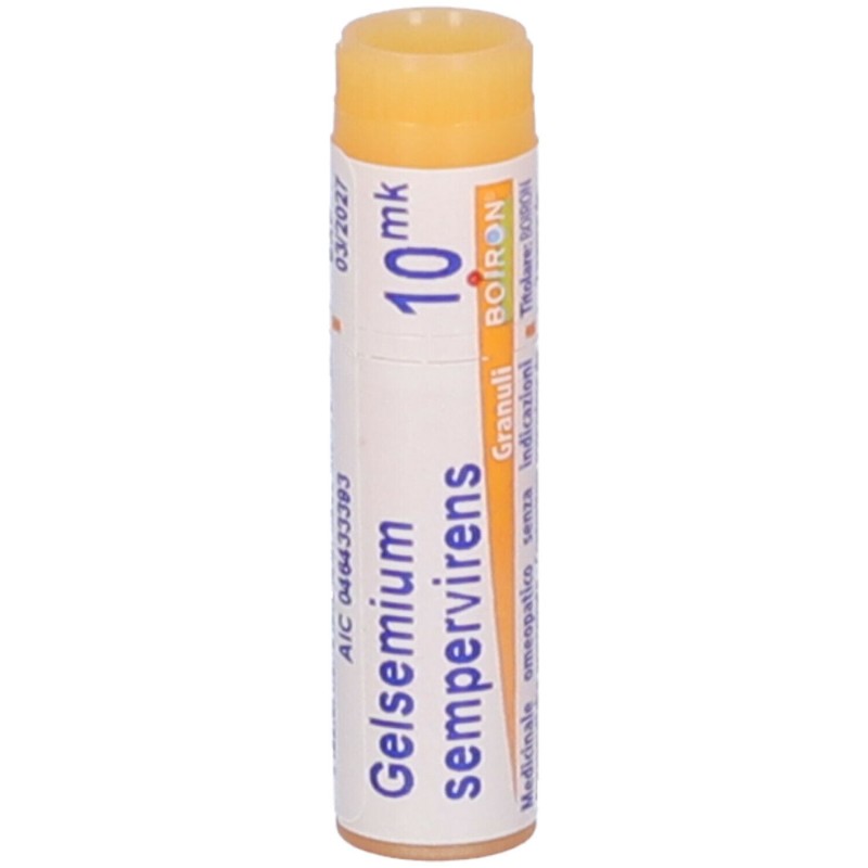 Confezione commerciale diBoiron Gelsemium Sempervirens XMK Monodose Globuli Omeopatici Confezione commerciale diBoiron Gelsemium Sempervirens XMK Monodose Globuli Omeopatici