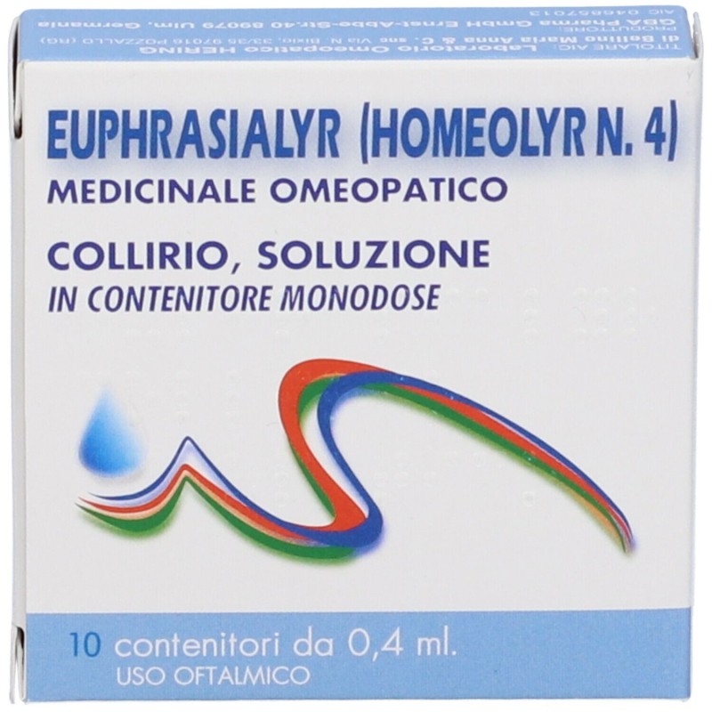 Dettaglio del packaging di Euphrasialyr (Homeolyr N.4) Collirio Omeopatico 10 Pezzi