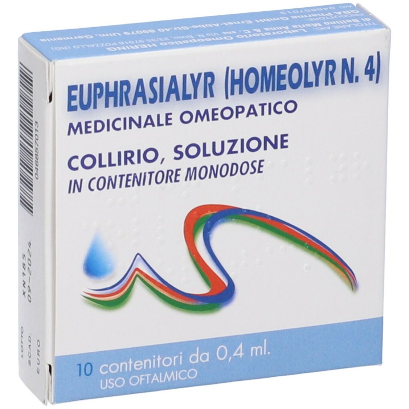 Primo piano di Euphrasialyr (Homeolyr N.4) Collirio Omeopatico 10 Pezzi